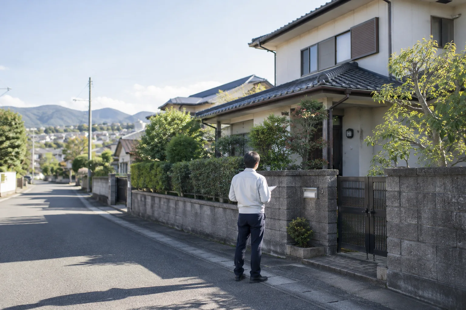 道路側から住宅の外観を確認する場面の生成イメージ