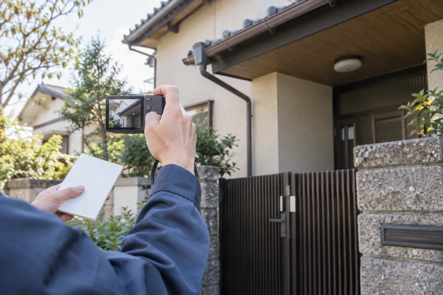住宅の外観を撮影して記録する場面の生成イメージ